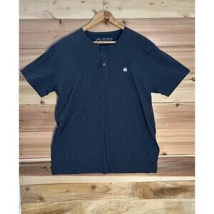 Into The AM Mens XL Henley T Shirt Short Sleeve Gray Casual